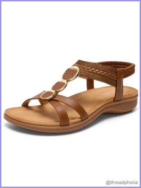 Womens Arch Support Sandals Comfortable Walking Flats Slip On